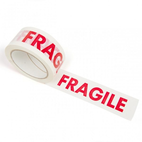 Polypropylene Tape Printed Fragile White/Red - Jeaton Ltd